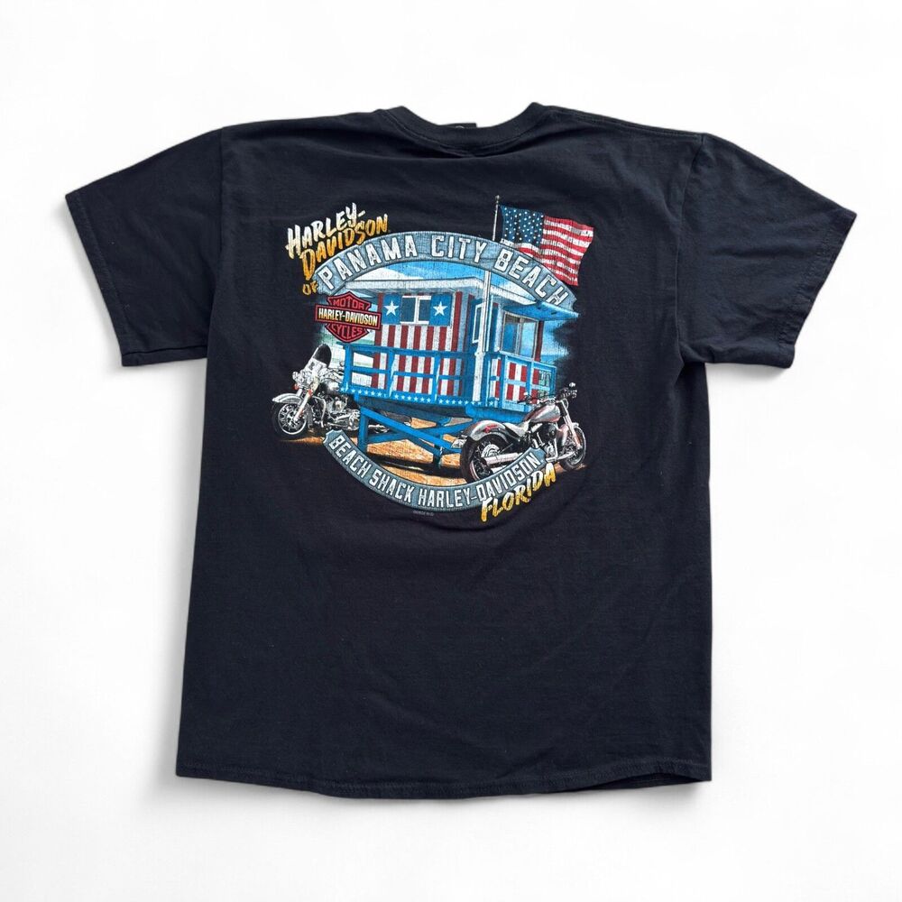 Harley Davidson T Shirt Panama City Beach Shack Florida Mens Size Large Black